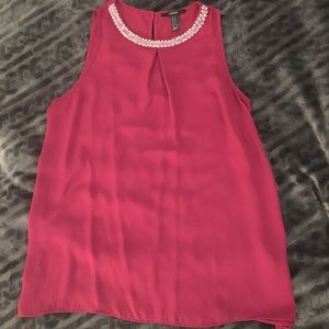Forever 21 beaded neckline chiffon blouse